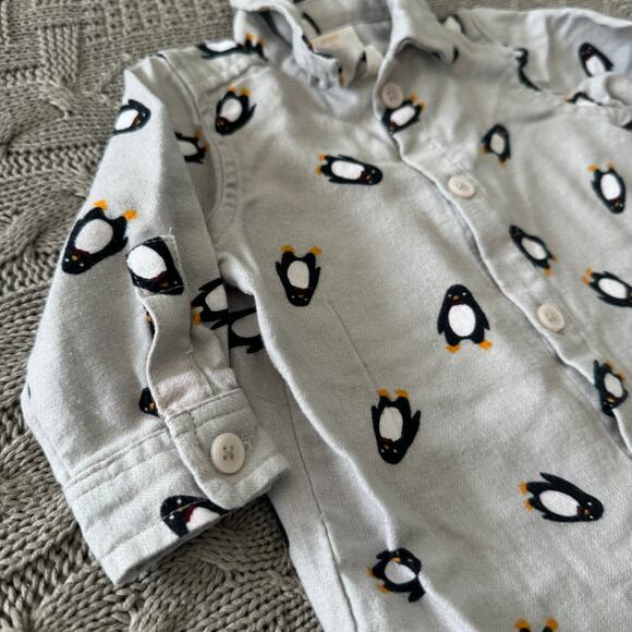 Ever & Ever Penguin Button Down ~ 3M - Picture 2 of 6
